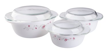 Seramik gıda aranjman arka plan üzerinde.