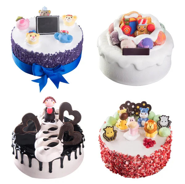 Taart. Ice cream cake collectie op achtergrond — Stockfoto