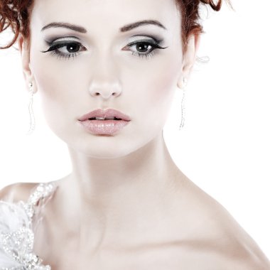 Kızıl saçlı. moda kız portrait.accessorys.