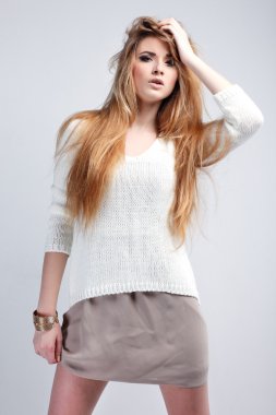 moda stil, vintag güzel bir kız bir fotoğraf olduğunu