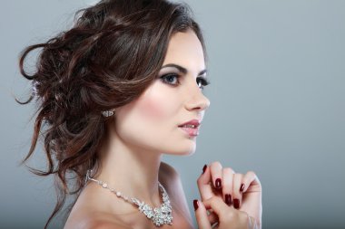 zarif kız portresi moda tarzıdır. Düğün dekorasyon
