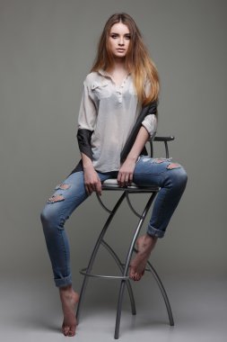 moda stil, seksi güzel kız bir fotoğraf olduğunu