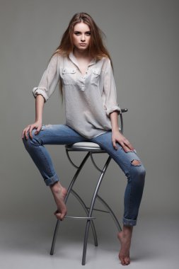 moda stil, seksi güzel kız bir fotoğraf olduğunu