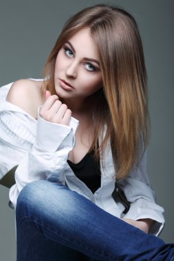 moda stil, seksi güzel kız bir fotoğraf olduğunu