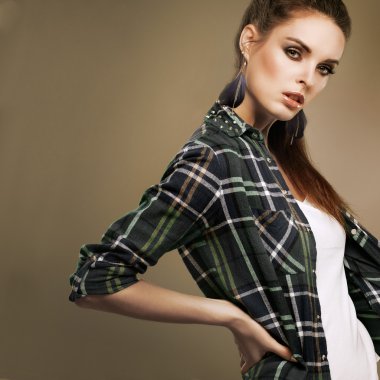 moda stil, seksi güzel kız bir fotoğraf olduğunu