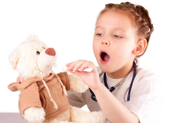 Attractive little doctor girl — Stock Photo, Image