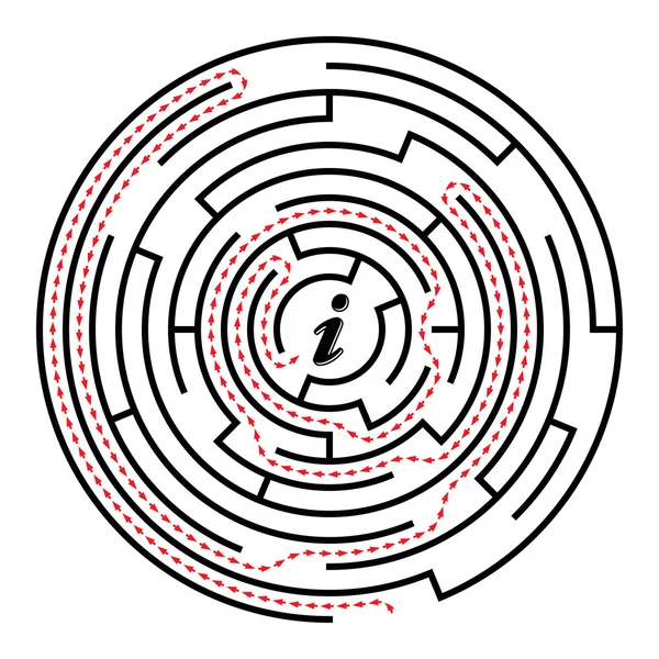 Labirinto circolare — Vettoriale Stock