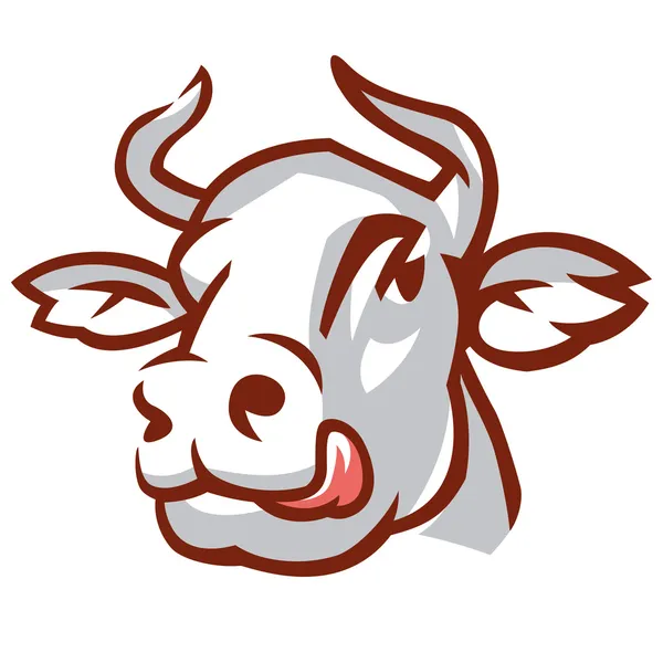 Head of White Cow — Stock Vector