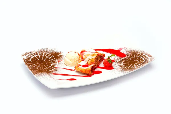 Berry dessert on white background — Stock Photo, Image