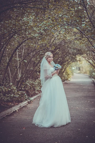 Beautiful bride outdoors — Stock Photo, Image