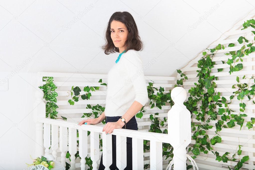 beautiful girl on the terrace
