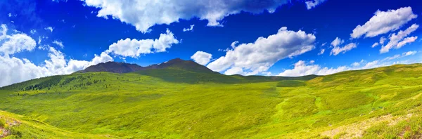 Paesaggio di campagna - Prati verdi tra le colline — Foto Stock