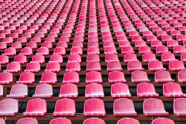 Red seats for spectators in the stadium — Stock Photo, Image