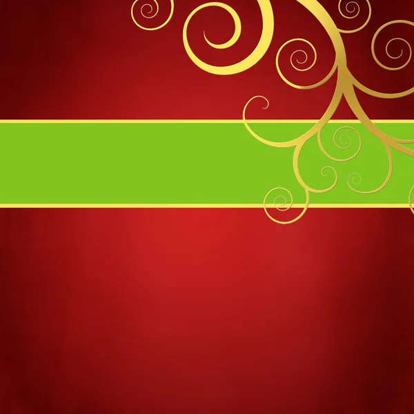 Элегантный красный фон с золотыми вихрями — стоковое фото