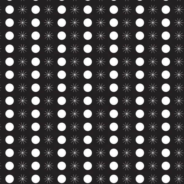 Weißes Retro-Muster auf schwarzem, nahtlosem Vektor — Stockvektor