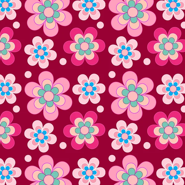 Vrij retro bloemen op paarse achtergrond — Stockvector