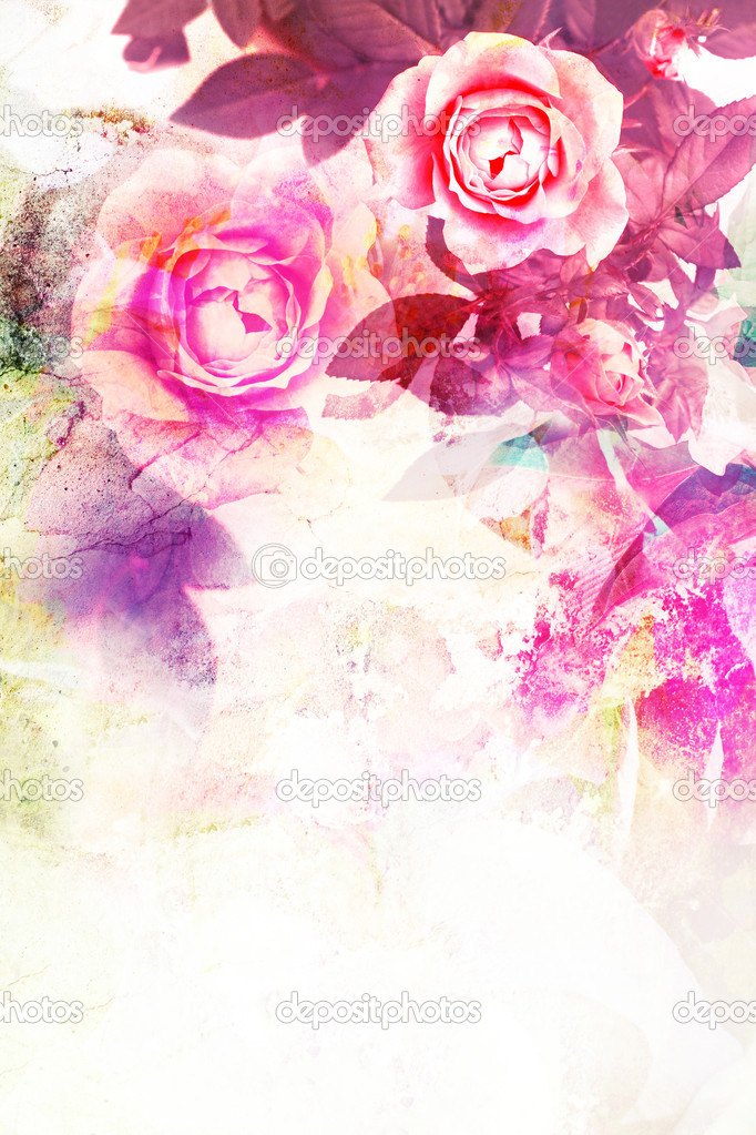 Romantic pink roses background