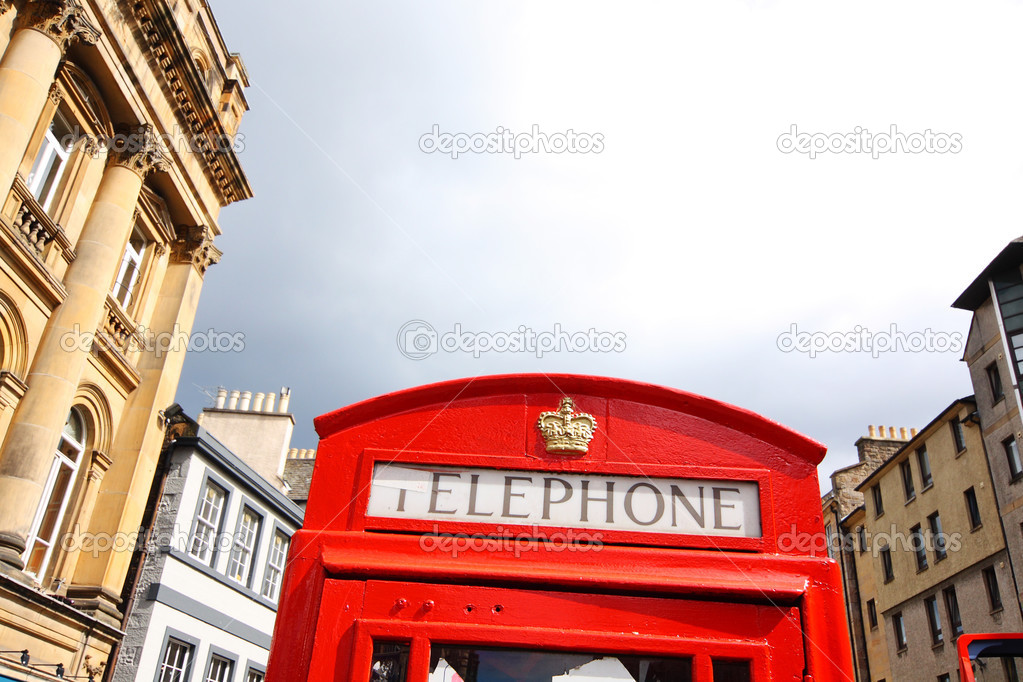 Red british phonebox in Edinburgh