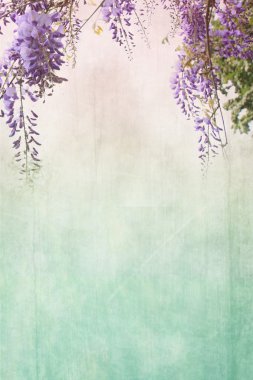 Grungy background with floral border clipart