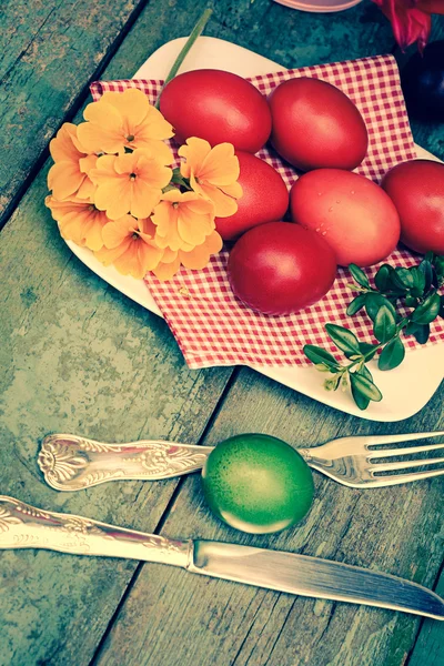 Hermosos huevos pintados Pascua — Foto de Stock