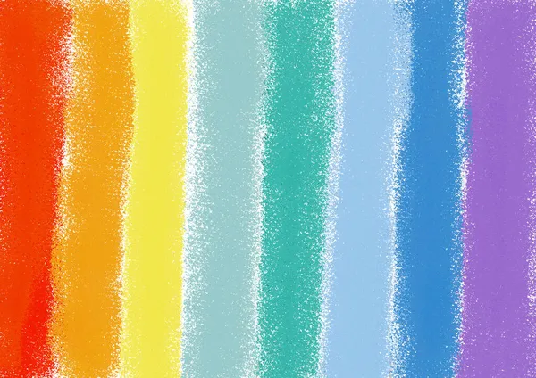 Kid Rainbow Crayon Drawing Colorful Rainbow Crayon Child Draw Grunge — Stock Photo, Image