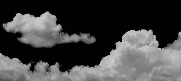Nuvole Bianche Isolate Sfondo Nero Cunei Incastonati Blac — Foto Stock