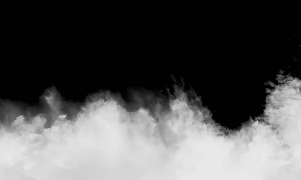 Bianco Fumo Nuvole Isolate Sfondo Nero — Foto Stock