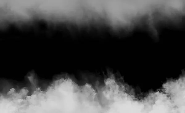 Белый Дым Облака Изолированы Черной Backgroun — стоковое фото