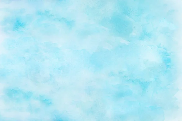 Illustration Aquarelle Art Abstrait Bleu Texture Fond Nuages Motif Ciel — Photo