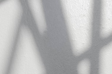 Pencerenin beyaz duvarında gri gölge ve ışık bulanık arkaplan. Mimari çizgiler. Kapalı alanda koyu gölgeler. Arka planda tek renk, siyah ve beyaz.