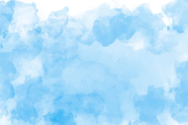 Illustration Aquarelle Art Nuageux Abstrait Bleu Couleur Cadre Texture Fond — Photo