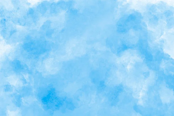 Illustration Aquarelle Art Nuageux Abstrait Bleu Couleur Cadre Texture Fond — Photo