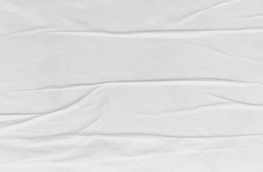 Yapıştırılmış kağıt doku kırışıklığı, reklam panosu posterinde kırışıklıklar. Gri yırtık kağıt, reklam için boş sayfa, beyaz arka grup