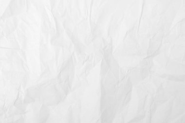 Buruşuk ve pürüzlü desenli beyaz kağıt yaprak dokusu, herhangi bir desen için boş sayfa materyali