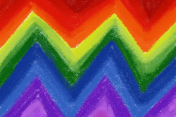 Regenboog Spectrum Krijt Krabbel Doodle Streep Schetsen Pastel Kleur Potlood — Stockfoto