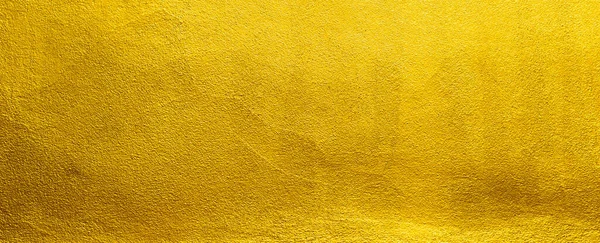 Gouden Muur Textuur Achtergrond Geel Glanzend Goud Verf Betonnen Muur — Stockfoto