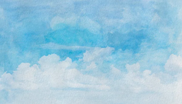 Illustration Aquarelle Art Abstrait Bleu Texture Fond Nuages Motif Ciel — Photo