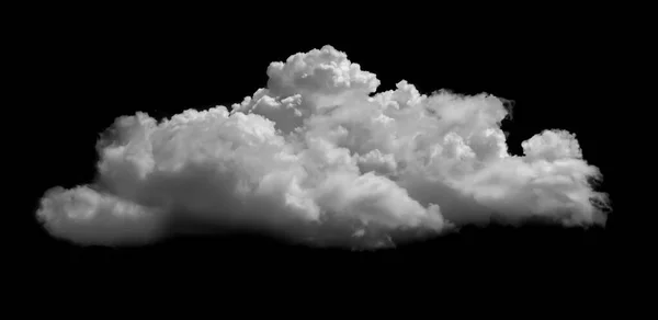 Grandes Nubes Blancas Nube Aislada Cielo Negro Con Esponjosa Textura — Foto de Stock
