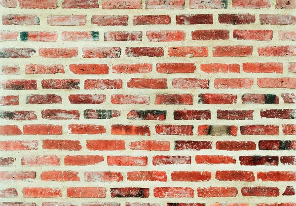 Red old grunge brick wall texture background, pattern of orange color stain broken aged weathered blocks of stonework horizontal architecture for interior background, wallpaper, web design templat