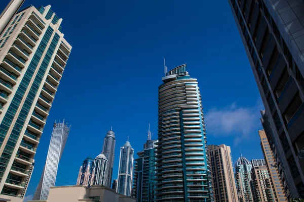 High building skyscraper, facade with balcony — Stock Photo, Image