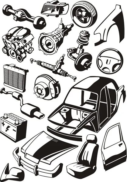 Car parts — Stock Vector