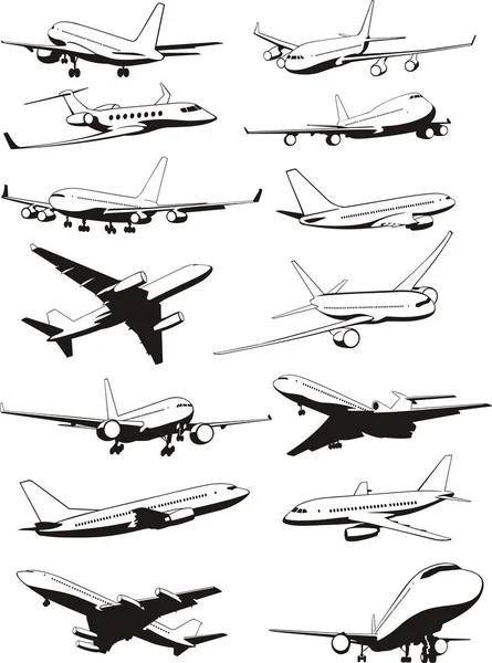 Airplane contours — Stock Vector