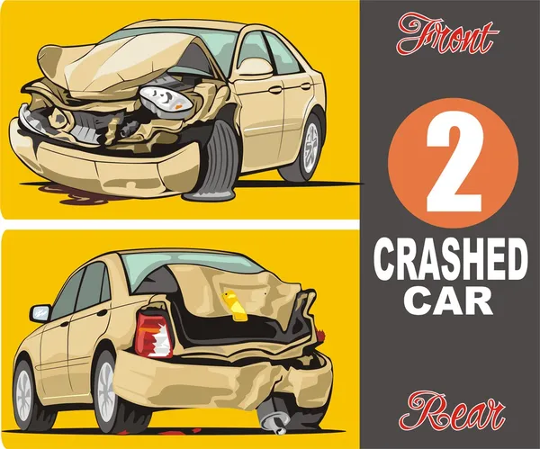 Crashed car — Stock Vector