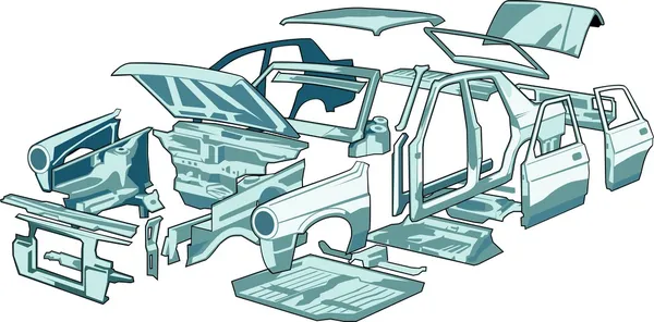 Partes del cuerpo del coche — Archivo Imágenes Vectoriales