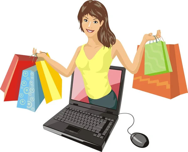 Shopping su Internet — Vettoriale Stock