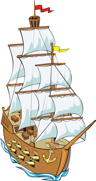 Stará dřevěná loď — Stockový vektor