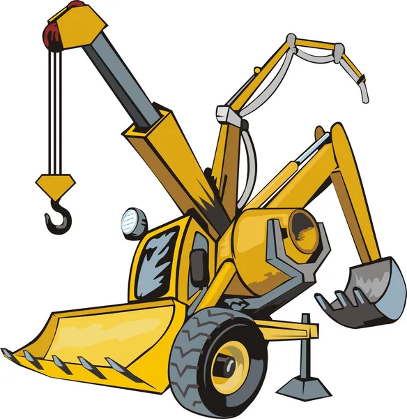 Multifunctional construction machine — Stock Vector