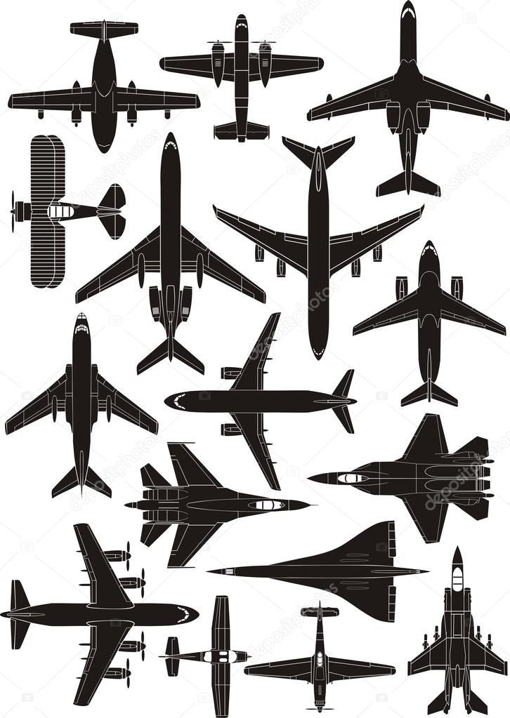 Air plane silhouettes