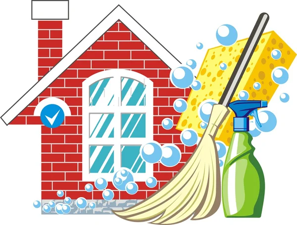 Cleaning house — Stock Vector