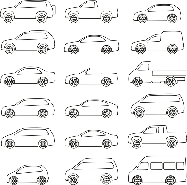 Set of circuits  of vehicles — Stock Vector